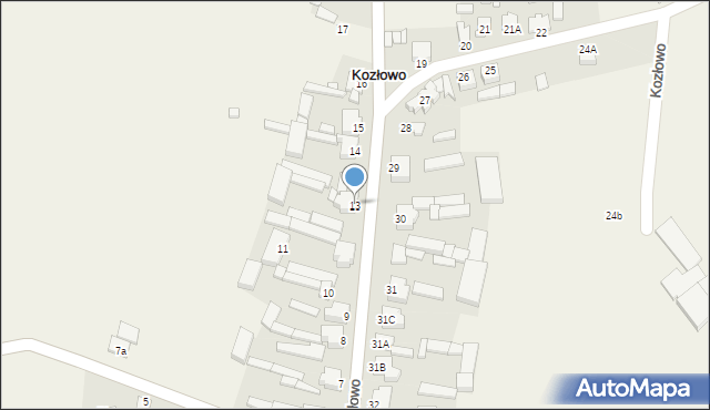 Kozłowo, Kozłowo, 13, mapa Kozłowo