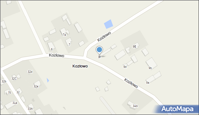 Kozłowo, Kozłowo, 9f, mapa Kozłowo