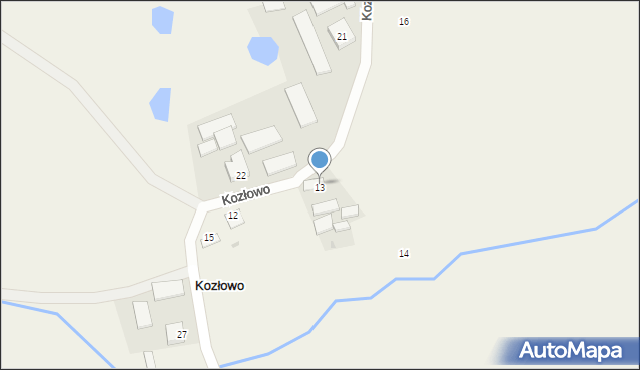 Kozłowo, Kozłowo, 13, mapa Kozłowo