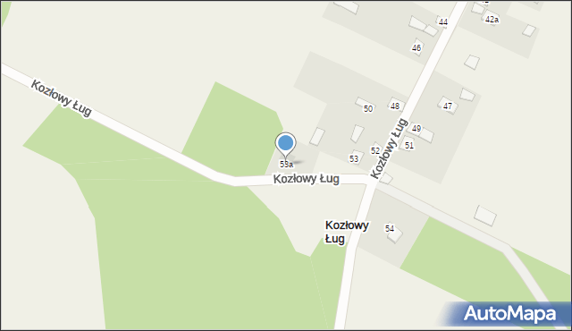 Kozłowy Ług, Kozłowy Ług, 53a, mapa Kozłowy Ług