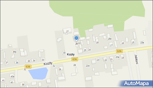 Kozły, Kozły, 26, mapa Kozły