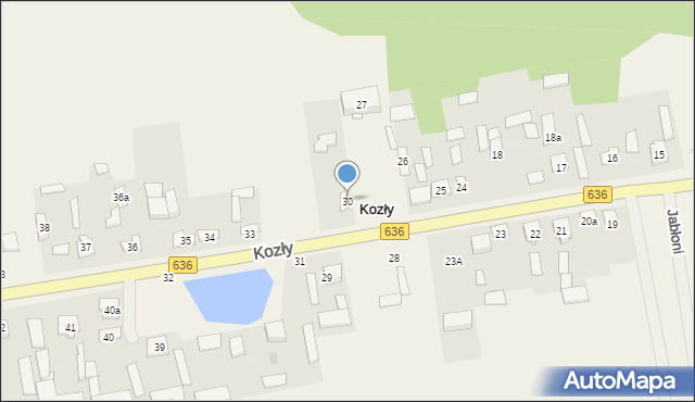 Kozły, Kozły, 30, mapa Kozły