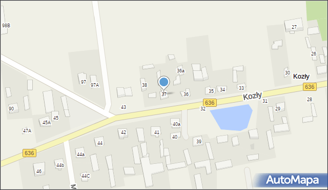 Kozły, Kozły, 37, mapa Kozły