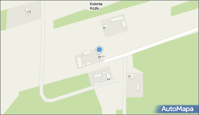 Kozły, Kozły, 85, mapa Kozły