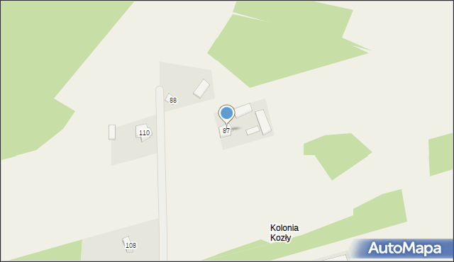 Kozły, Kozły, 87, mapa Kozły