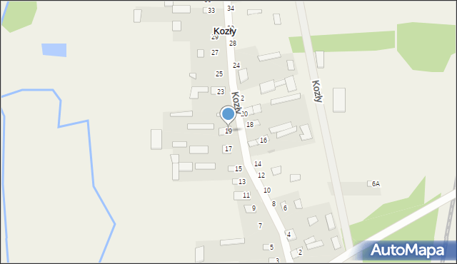 Kozły, Kozły, 19, mapa Kozły