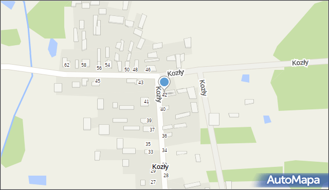 Kozły, Kozły, 42, mapa Kozły