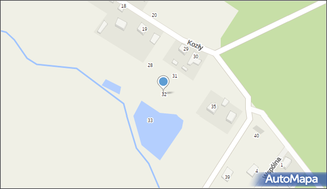 Kozły, Kozły, 32, mapa Kozły