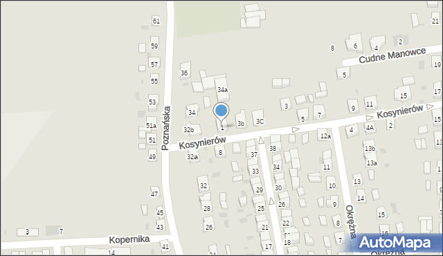 Koźmin Wielkopolski, Kosynierów, 1, mapa Koźmin Wielkopolski