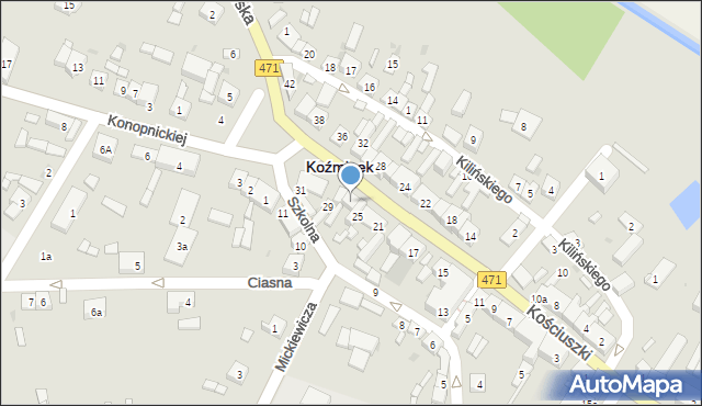 Koźminek, Kościuszki Tadeusza, gen., 25a, mapa Koźminek