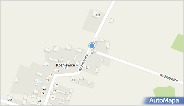 Koźniewice, Koźniewice, 10, mapa Koźniewice