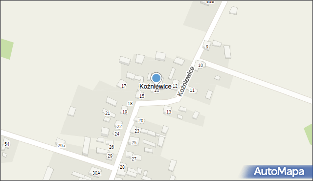 Koźniewice, Koźniewice, 14, mapa Koźniewice