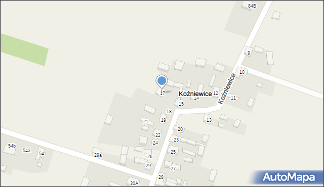 Koźniewice, Koźniewice, 17, mapa Koźniewice