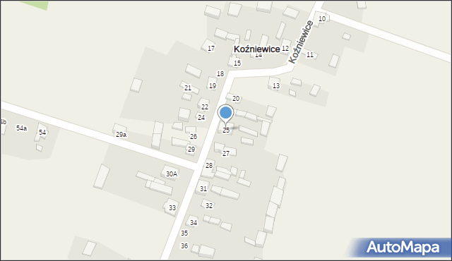 Koźniewice, Koźniewice, 25, mapa Koźniewice