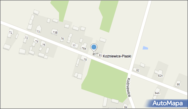 Koźniewice, Koźniewice, 80, mapa Koźniewice