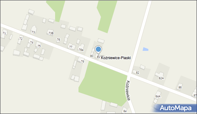 Koźniewice, Koźniewice, 81, mapa Koźniewice