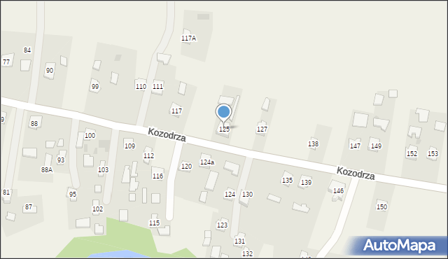 Kozodrza, Kozodrza, 125, mapa Kozodrza