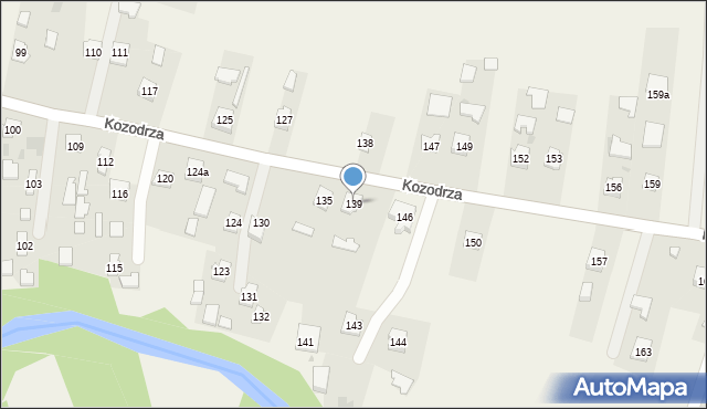 Kozodrza, Kozodrza, 139, mapa Kozodrza