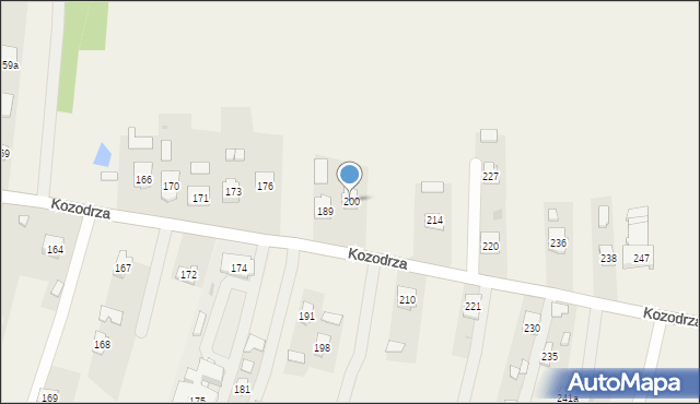 Kozodrza, Kozodrza, 200, mapa Kozodrza