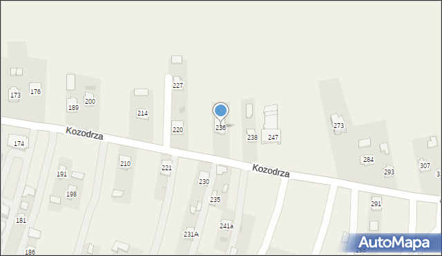 Kozodrza, Kozodrza, 236, mapa Kozodrza