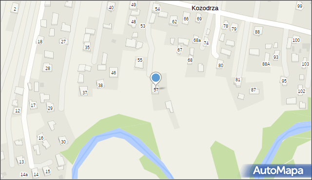 Kozodrza, Kozodrza, 57, mapa Kozodrza