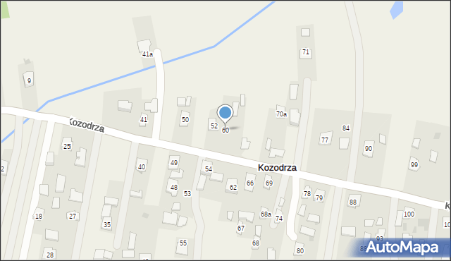 Kozodrza, Kozodrza, 60, mapa Kozodrza