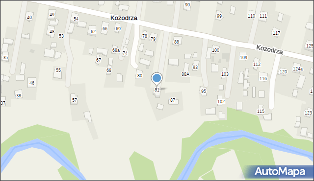 Kozodrza, Kozodrza, 81, mapa Kozodrza