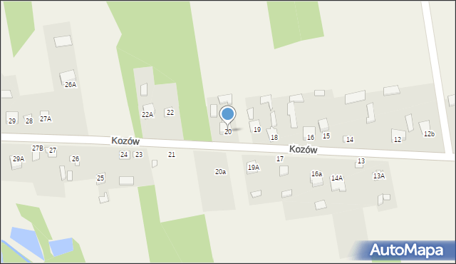 Kozów, Kozów, 20, mapa Kozów