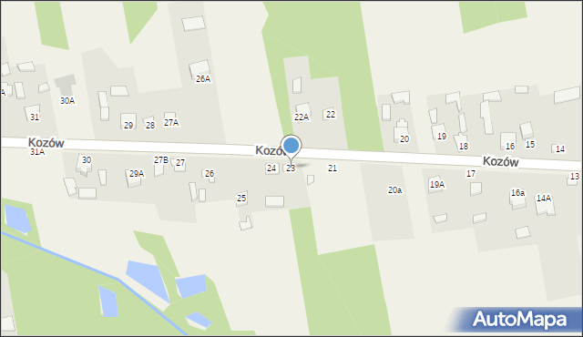 Kozów, Kozów, 23, mapa Kozów