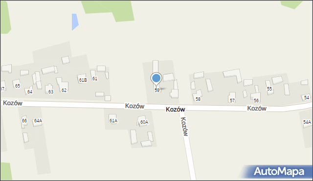 Kozów, Kozów, 59, mapa Kozów