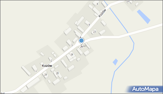 Kozów, Kozów, 25, mapa Kozów