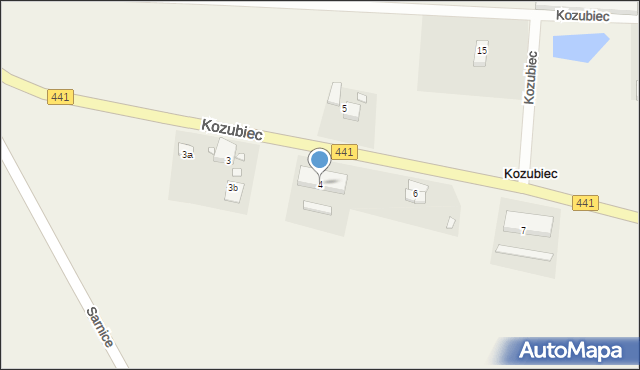 Kozubiec, Kozubiec, 4, mapa Kozubiec