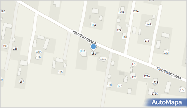 Kozubszczyzna, Kozubszczyzna, 181, mapa Kozubszczyzna