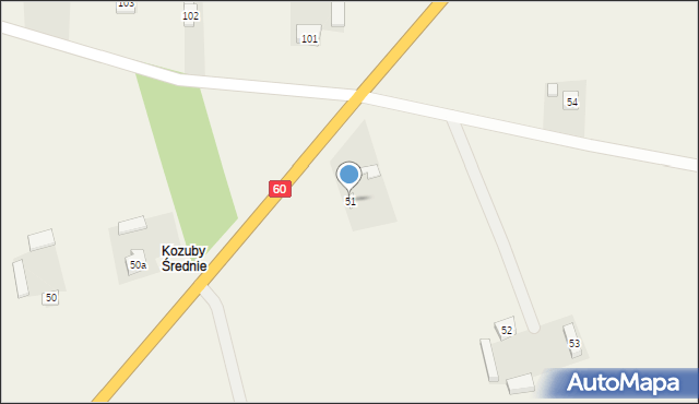 Kozuby, Kozuby, 51, mapa Kozuby