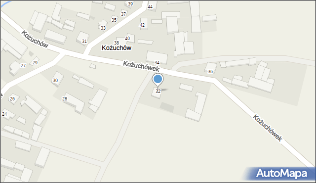 Kożuchów, Kożuchów, 32, mapa Kożuchów