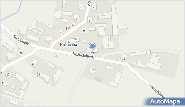 Kożuchów, Kożuchów, 34, mapa Kożuchów