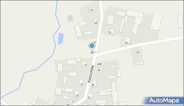 Kożuchów, Kożuchów, 45, mapa Kożuchów