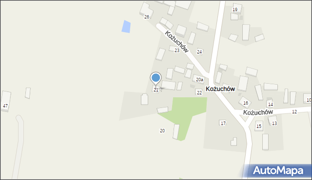 Kożuchów, Kożuchów, 21, mapa Kożuchów