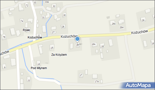 Kożuchów, Kożuchów, 16, mapa Kożuchów