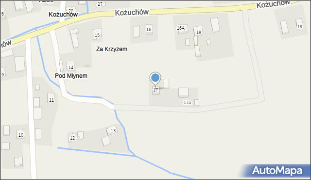 Kożuchów, Kożuchów, 17, mapa Kożuchów