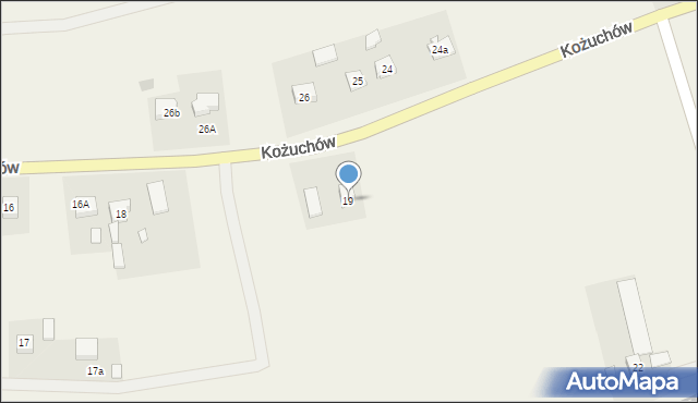 Kożuchów, Kożuchów, 19, mapa Kożuchów