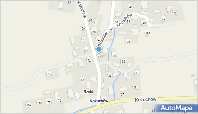 Kożuchów, Kożuchów, 33, mapa Kożuchów
