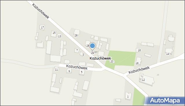 Kożuchówek, Kożuchówek, 24, mapa Kożuchówek