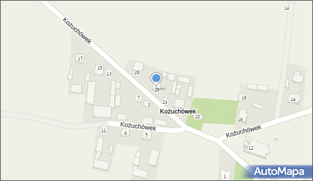 Kożuchówek, Kożuchówek, 26, mapa Kożuchówek