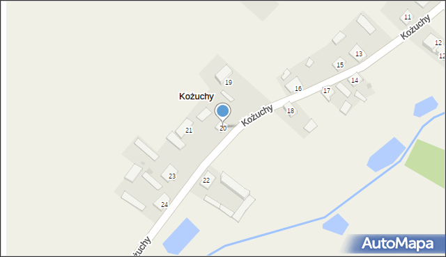 Kożuchy, Kożuchy, 20, mapa Kożuchy