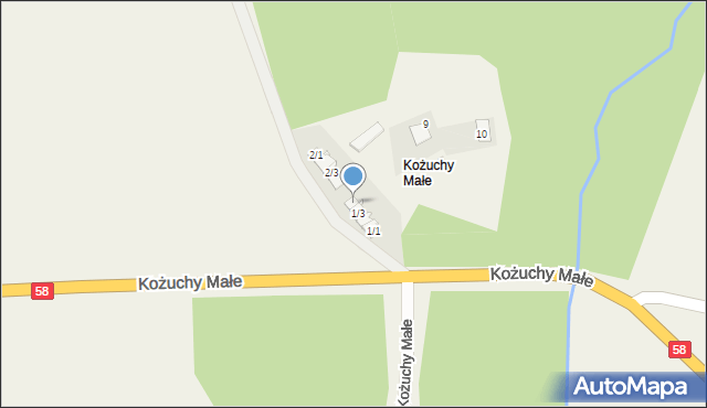 Kożuchy, Kożuchy Małe, 1/4, mapa Kożuchy