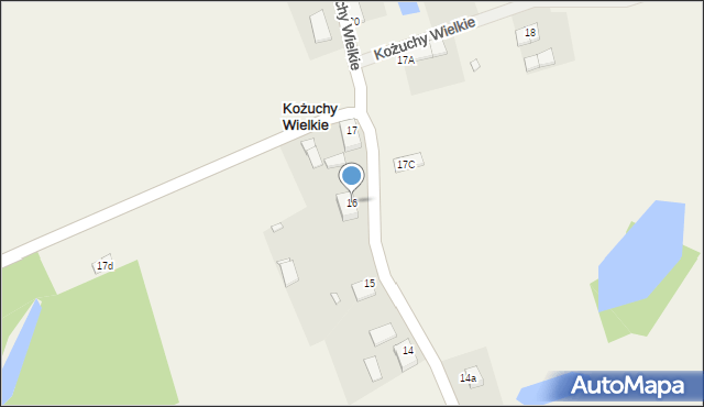 Kożuchy Wielkie, Kożuchy Wielkie, 16, mapa Kożuchy Wielkie