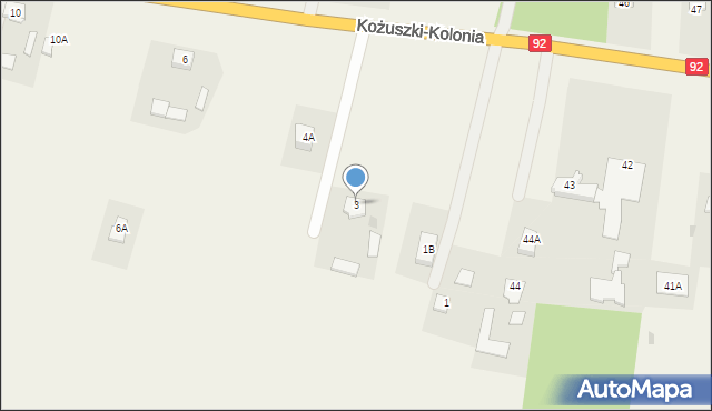 Kożuszki-Kolonia, Kożuszki-Kolonia, 3, mapa Kożuszki-Kolonia