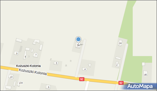 Kożuszki-Kolonia, Kożuszki-Kolonia, 5A, mapa Kożuszki-Kolonia