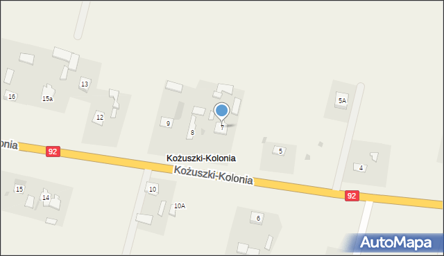 Kożuszki-Kolonia, Kożuszki-Kolonia, 7, mapa Kożuszki-Kolonia